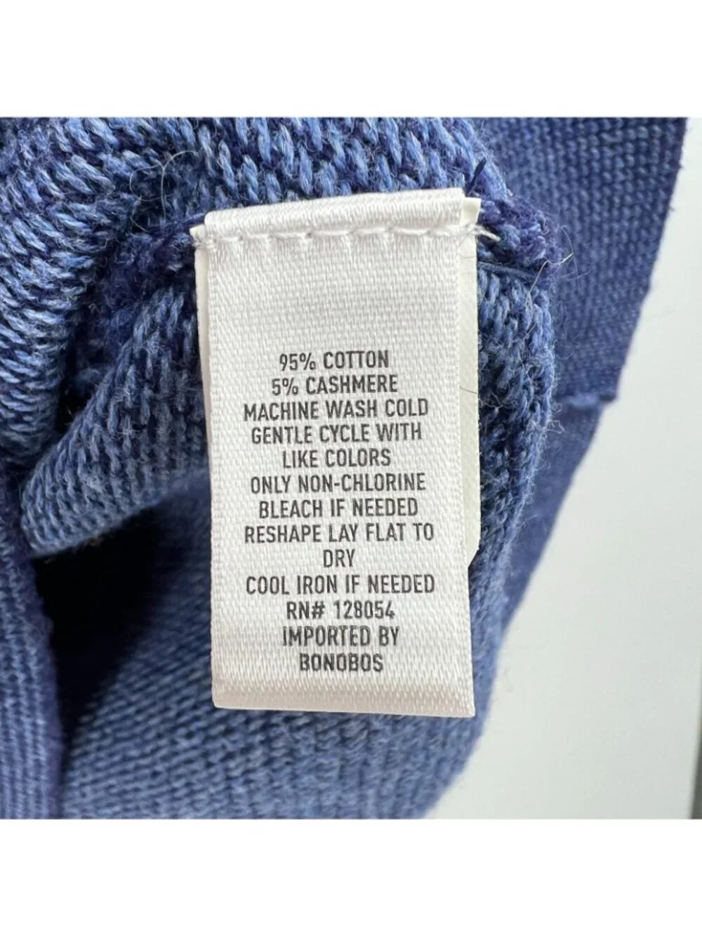 Bonobos Cotton Cashmere Blend Blue Quarter Zip Sweater Men's Medium